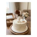 hediyesepetinde Kahverengi Balonlu Ayıcık Pasta Üstü Süsü 🎂10 cm | Sevimli Doğum Günü ve Baby Shower
