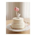 hediyesepetinde Pembe Balonlu Ayıcık Pasta Üstü Süsü 🎂10 cm | Sevimli Doğum Günü ve Baby Shower Dekoru