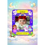 hediyyenvar Kişiye Özel Bebek Fotoğraflı Magnet 10x8 cm | Hayvan Figürlü Renkli Çerçeve Magnet | 10 Adet