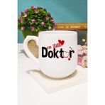 Hedizu En Tatlı Doktor Kupa Bardak Oval - 1 Adet - 300 ml - Beyaz