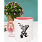 Hedizu Harf Tasarımlı x Harfli Pembe Kupa