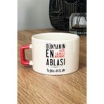 Hedizu Kişiye Özel Abla Lüks Fincan Turuncu Ablaya Doğum Günü Hediyesi