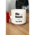 Hedizu Kişiye Özel Aile Hekimi Doktor Kupa Bardak T Kulplu Kırmızı Tıp Bayramı Hediyesi