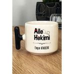 Hedizu Kişiye Özel Aile Hekimi Doktor Kupa Bardak T Kulplu Siyah Tıp Bayramı Hediyesi
