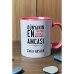 Hedizu Kişiye Özel Amca Kupa Bardak Pembe Amcaya Babalar Günü Hediyesi