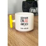 Hedizu Kişiye Özel Amca Kupa Bardak T Kulplu Sarı Amcaya Babalar Günü Hediyesi