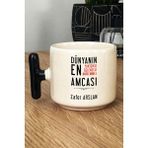Hedizu Kişiye Özel Amca Kupa Bardak T Kulplu Siyah Amcaya Babalar Günü Hediyesi