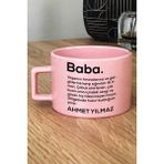 Hedizu Kişiye Özel Baba Pastel Fincan Pembe Isme Özel Babalar Günü Hediyesi
