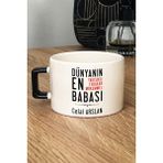 Hedizu Kişiye Özel Babaya Hediye Lüks Fincan Siyah Babalara Doğum Günü Hediyesi