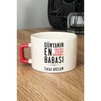 Hedizu Kişiye Özel Babaya Hediye Lüks Fincan Turuncu Babalara Doğum Günü Hediyesi
