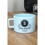Hedizu Kişiye Özel Baş Harf Isim Soyisim Yazılı Pastel Fincan Mavi Doğum Günü Hediyesi