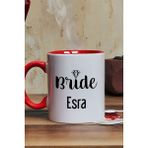 Hedizu Kişiye Özel Bride Kupa Bardak Kırmızı Söz Nişan Düğün Hediyesi