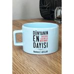 Hedizu Kişiye Özel Dayı Pastel Fincan Mavi Dayıya Doğum Günü Hediyesi