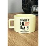 Hedizu Kişiye Özel Dayı Pastel Fincan Sarı Dayıya Doğum Günü Hediyesi