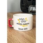 Hedizu Kişiye Özel Doğum Günü Hediyesi Lüks Fincan Turuncu Anneye Babaya Arkadaşa Kardeşe Hediye