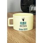 Hedizu Kişiye Özel Felsefe Öğretmeni -2- Pastel Fincan Sarı Öğretmenler Günü Hediyesi