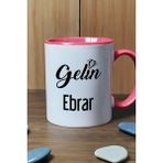 Hedizu Kişiye Özel Gelin Kupa Bardak Pembe Nişan Düğün Söz Isteme Hediyesi