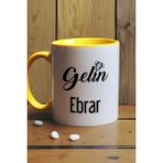 Hedizu Kişiye Özel Gelin Kupa Bardak Sarı Nişan Düğün Söz Isteme Hediyesi