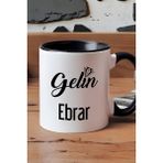 Hedizu Kişiye Özel Gelin Kupa Bardak Siyah Nişan Düğün Söz Isteme Hediyesi