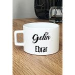 Hedizu Kişiye Özel Gelin Lüks Fincan Beyaz Nişan Düğün Söz Isteme Hediyesi