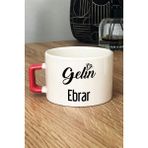 Hedizu Kişiye Özel Gelin Lüks Fincan Turuncu Nişan Düğün Söz Isteme Hediyesi