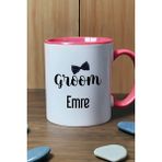 Hedizu Kişiye Özel Groom Kupa Bardak Pembe Söz Nişan Düğün Hediyesi