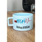 Hedizu Kişiye Özel Hekim Doktor Pastel Fincan Mavi 14 Mart Tıp Bayramı Hediyesi