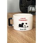 Hedizu Kişiye Özel I Hate Mornings Lüks Fincan Siyah Uykucu Arkadaşa Hediye