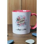 Hedizu Kişiye Özel I Love You Mom Kupa Bardak Pembe Anneler Günü Hediyesi