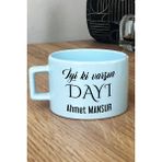 Hedizu Kişiye Özel Iyi Ki Varsın Dayı Pastel Fincan Mavi Doğum Günü Hediyesi