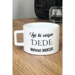 Hedizu Kişiye Özel Iyi Ki Varsın Dede Lüks Fincan Beyaz Babalar Günü Hediyesi