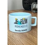 Hedizu Kişiye Özel Jeofizik Mühendisi Pastel Fincan Mavi Mühendisler Günü Hediyesi