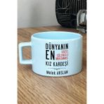 Hedizu Kişiye Özel Kız Kardeş Pastel Fincan Mavi Kız Kardeşe Doğum Günü Hediyesi