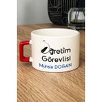 Hedizu Kişiye Özel Öğretim Görevlisi Lüks Fincan Kırmızı Öğretmenler Günü Hediyesi