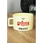 Hedizu Kişiye Özel Optisyen Pastel Fincan Sarı Isme Özel Tıp Bayramı Hediyeleri