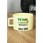 Hedizu Kişiye Özel Petrol Mühendisi Pastel Fincan Sarı Mühendisler Günü Hediyesi