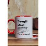 Hedizu Kişiye Özel Sevgili Dost Kupa Bardak Kırmızı Isme Özel Arkadaşa Hediye