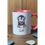 Hedizu Kişiye Özel Tatlı Penguen Kupa Bardak Pembe Arkadaşa Doğum Günü Hediyesi