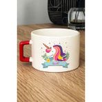 Hedizu Kişiye Özel Unicorn Lüks Fincan Kırmızı Kız Çocuğa Hediye