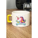Hedizu Kişiye Özel Unicorn Lüks Fincan Sarı Kız Çocuğa Hediye
