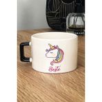 Hedizu Kişiye Özel Unicorn Lüks Fincan Siyah Arkadaşa Doğum Günü Hediyesi
