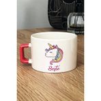 Hedizu Kişiye Özel Unicorn Lüks Fincan Turuncu Arkadaşa Doğum Günü Hediyesi