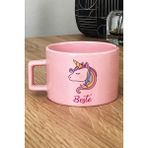Hedizu Kişiye Özel Unicorn Pastel Fincan Pembe Arkadaşa Doğum Günü Hediyesi