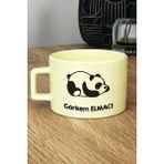 Hedizu Kişiye Özel Uykucu Panda Pastel Fincan Sarı Arkadaşa Doğum Günü Hediyesi