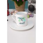 Hedizu Makine Mühendisi Hediye Beyaz 70 ml Türk Kahvesi Fincanı