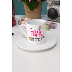 Hedizu Müzik Öğretmeni Hediye Türk Kahvesi Fincanı Beyaz - 1 Adet - 70 ml