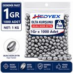 Hedyex 1 Gr 1000 Adet (1 Kg) Olta Kurşunu Delikli Gezer Zeytin