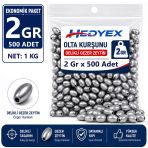 Hedyex 2 Gr 500 Adet (1 Kg) Olta Kurşunu Delikli Gezer Zeytin