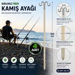 Hedyex Kırılmaz Fiber Kamış Ayağı 102 Cm Çift Başlıklı Olta Tutucu 4 Adet
