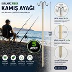 Hedyex Kırılmaz Fiber Kamış Ayağı 102 Cm Çift Başlıklı Olta Tutucu 5 Adet
